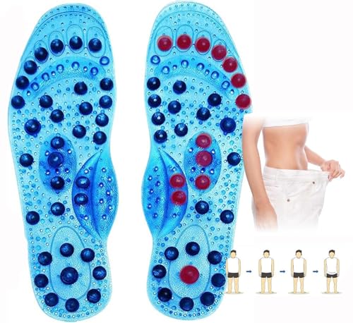 Plantillas Magnéticas para Adelgazar Acupresión, Plantillas De Acupresión,Plantillas De Acupresión Unisex,Alivio para Pies Doloridos, Cómodas Y Transpirables(Size:S(35-40),Color:Azul)