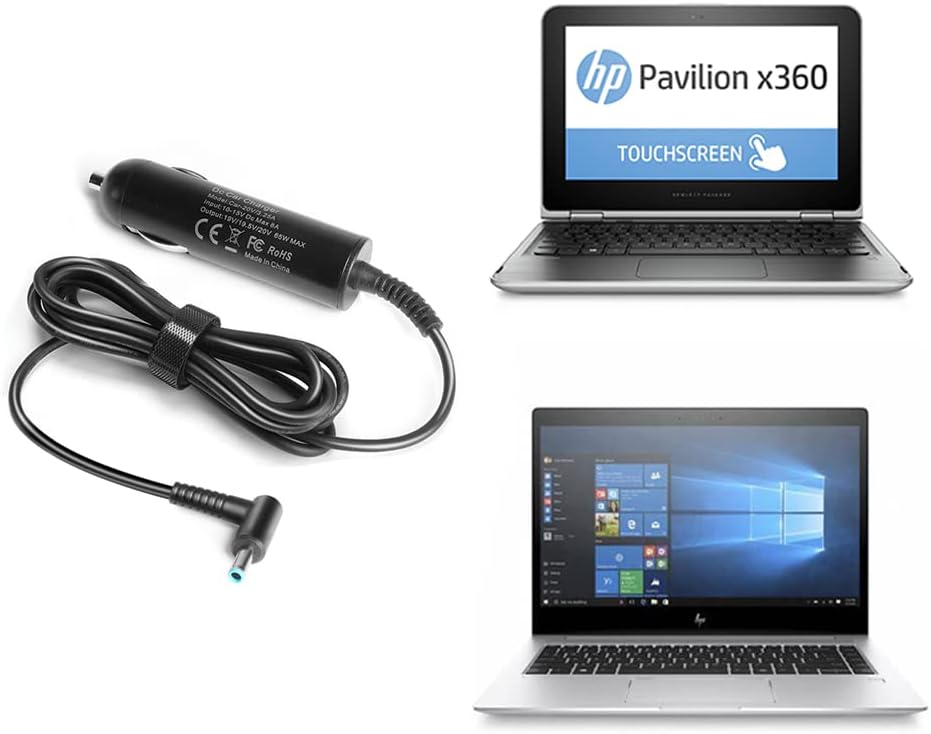 65W 45W 19.5V Laptop Charger DC Adapter Compatible with HP X360 Pavilion 15-F Envy Spectre Elitebook 850-G3 840-G3 820-G3 745-G3 725-G3 755-G3 840-G4 820-G4 850 ProBook Auto Vehicle Supply