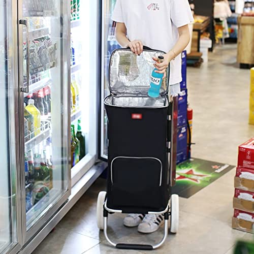 WLKINF Einkaufstrolley für Zuhause, Lebensmittel, Einkaufstrolley, Thermostattasche, Einkaufstrolley, Treppenklettern… – Bild 3