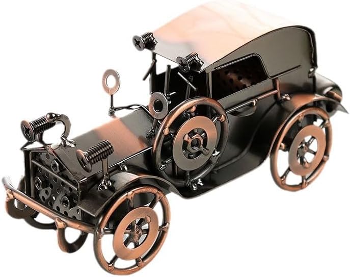 Retro Metal Car Model, Antique Vehicle Decoration Handmade, Handcrafted Classic Iron Car for Bar Home Décor Gift
