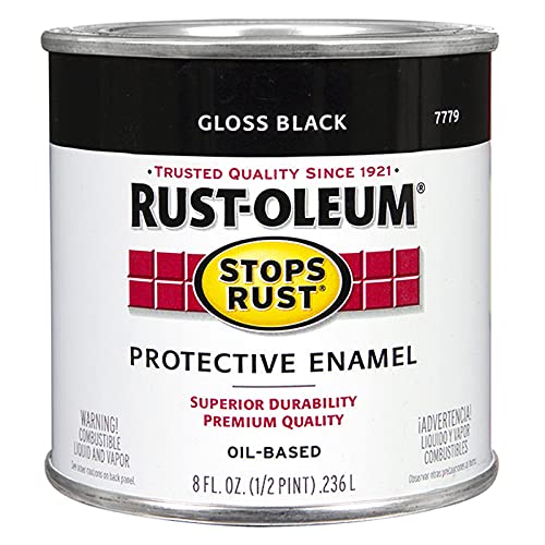 Rust-Oleum 1/2 pt Brands 7779730 Black Stops Rust Protective Enamel, Gloss