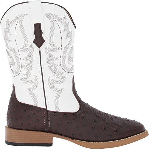 Image of ROPER Mens Bumps Ostrich Square Toe Casual Boots Mid Calf - Brown, White