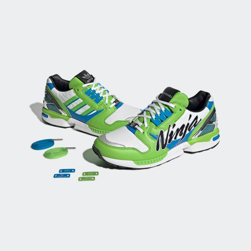 角 adidas Tênis de golfe masculino ZX 8000, Verde semi solar/semi