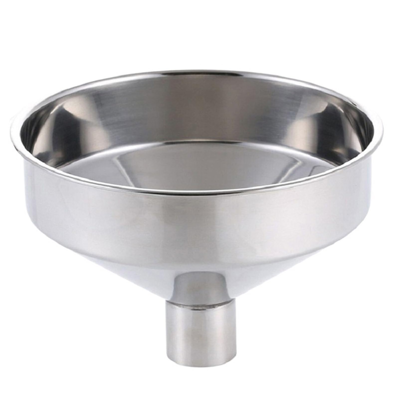 Gran Embudo Inox Embudo de acero inoxidable, embudo grande cocina, herramientas filtro aceite líquido, boca ancha Metal for llenar botellas y latas(28cm)