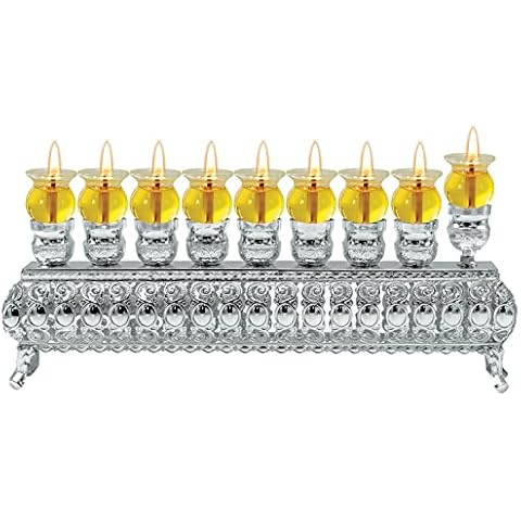 Ner Mitzvah Silver Plated Oil Menorah Cover