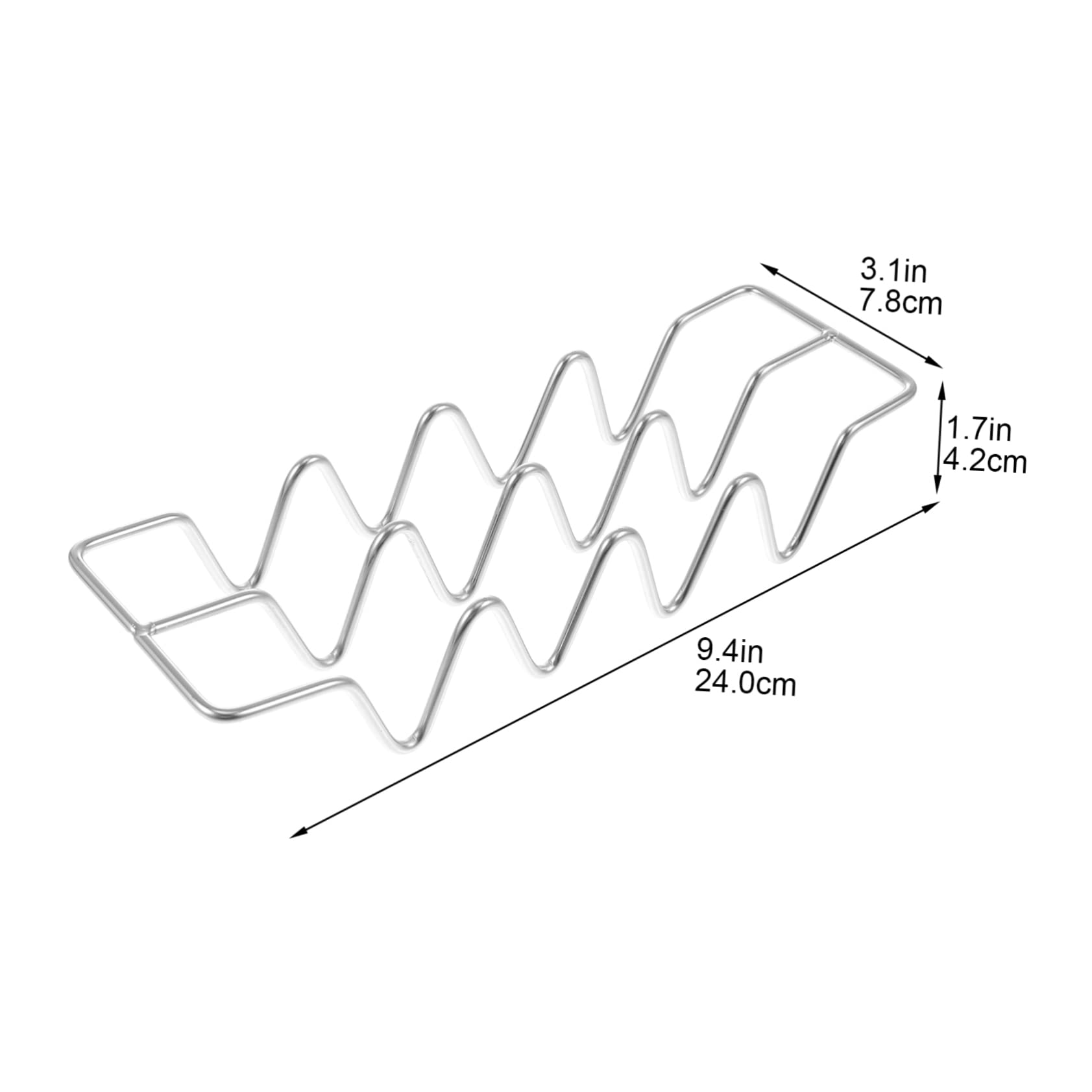 KICHOUSE 1pc Burrito Stand Wire Egg Holders Toast Holder Rack Stylish Taco Shell Holders Wire Taco Rack Taco Stand Bin Wire Holder Comal Para Tacos Hot Dog Trays Silver 304 Stainless Steel