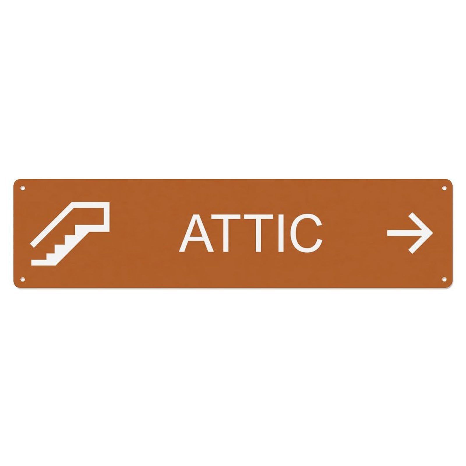 Okahys 4X16inch(10X40cm) Attic Sign Design Sienna White Metal Tin Sign