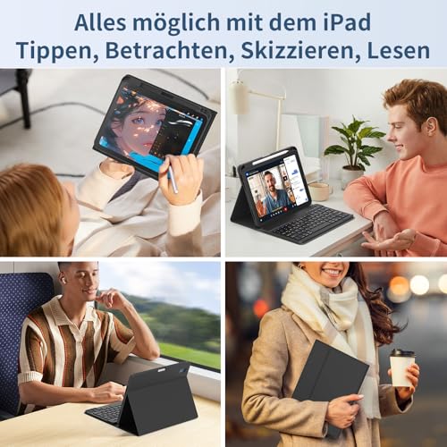 GAOJIE Tastatur Hülle für iPad A16 11 Gen 11'' 2025/iPad 10 Gen 10,9'' 2022 – Ansicht 8
