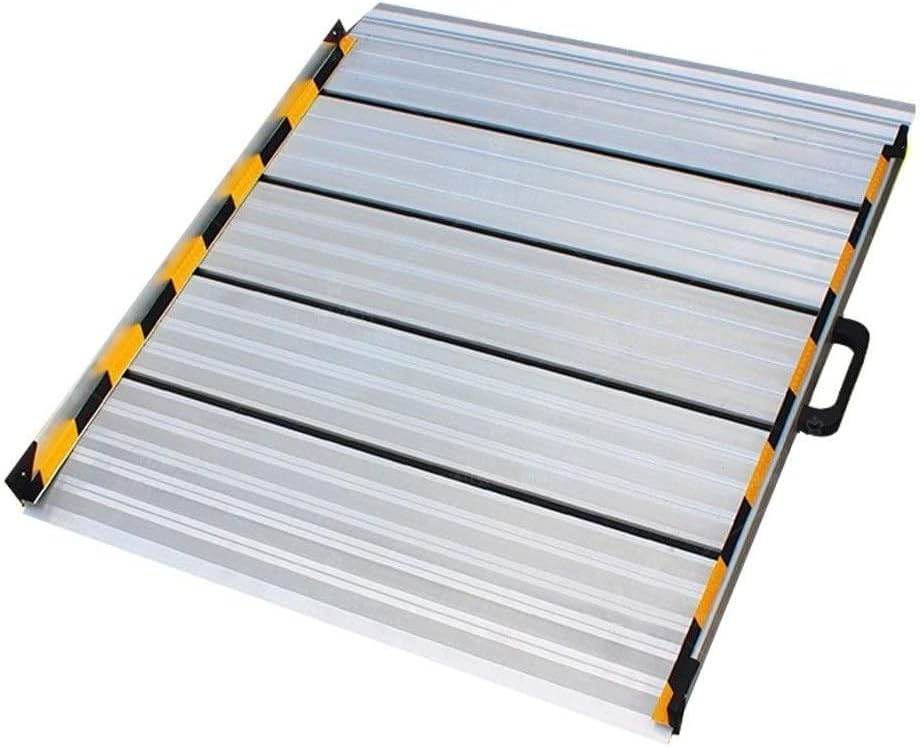 GUENZO Rampa de umbral, rampa de puerta de rampa de acera, rampas de aluminio para silla de ruedas, rampas de umbral de transición con asa,
