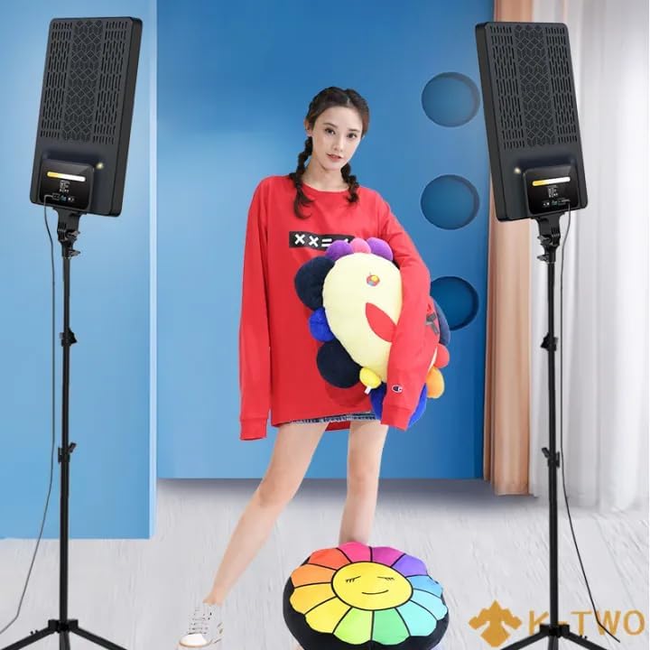 Image of 24'' LED Video Light Kit,2800-7500K Dimmable Photography Lighting with Remote and Stand, CRI 96+ Studio Lights for TikTok, YouTube, Game Streaming, Video Photography (24 inch Light KIT Pack-2)