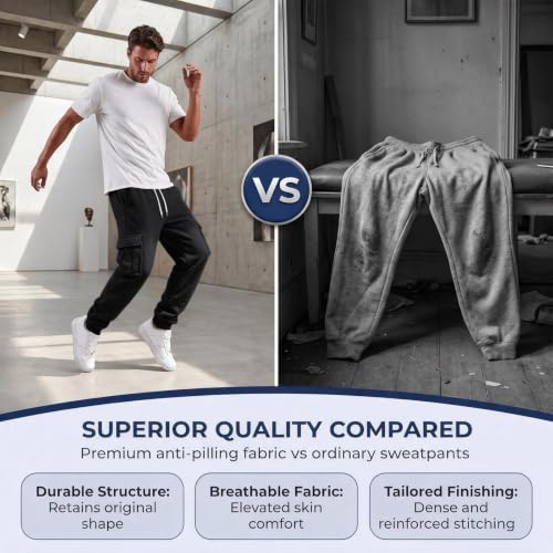 Men's Cargo Pants Comfy Drawstring High Waisted Joggers Cargo Trousers - image 7