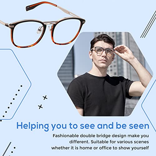 Image of DUCO Blue Light Blocking Glasses For Men Blue Ray Glasses Oversized Computer Glasses Retro Square Fashion Eyeglasses 5223