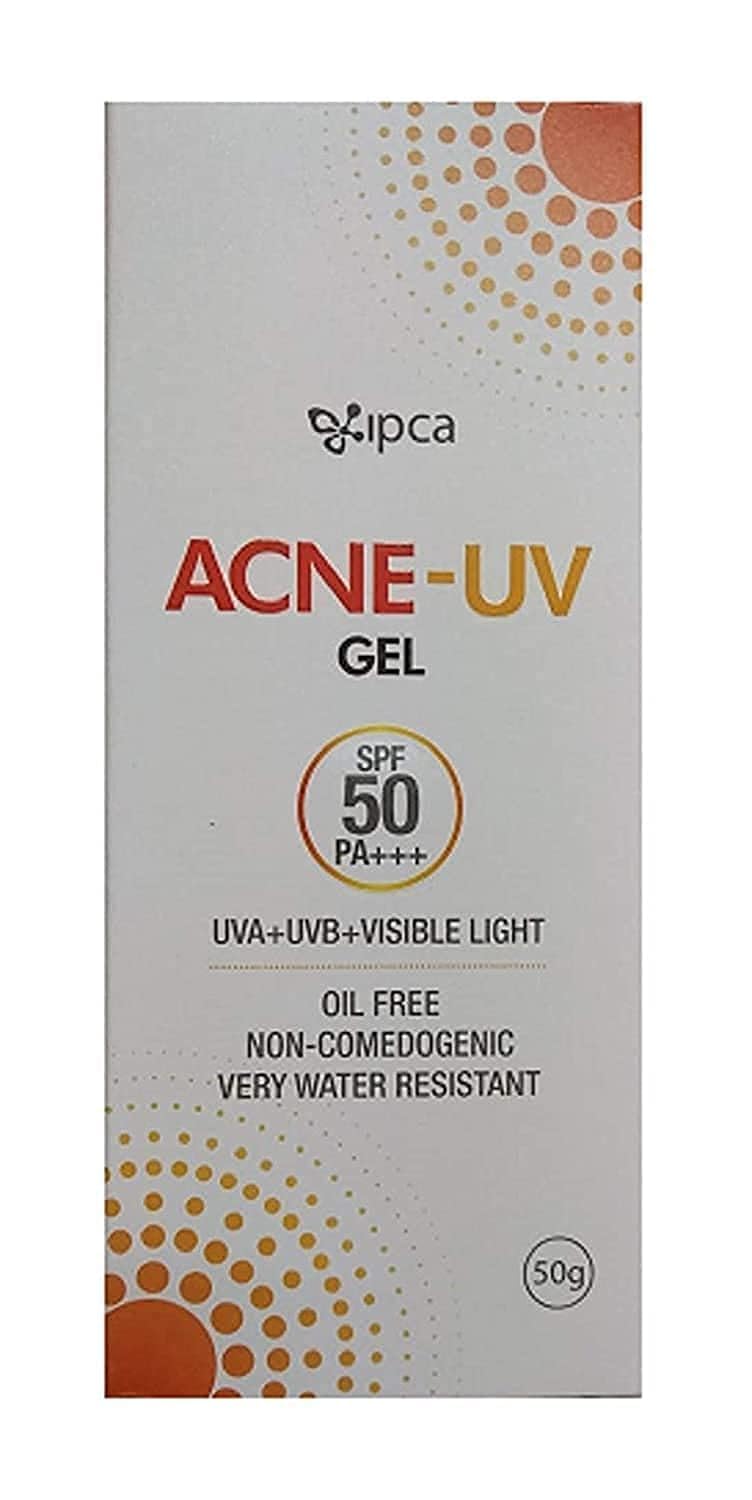 Acne-UV Gel, SPF-50 PA+++ | UVA+UVB+Visible Light | Net Weight - 50g | Pack of 1