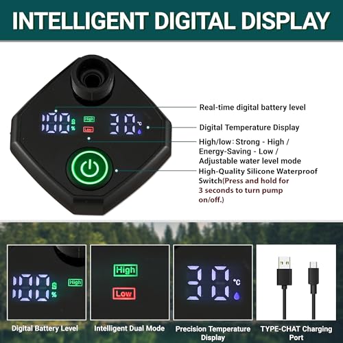 Upgrade-Outdoor-Portable-Camping-Shower-6000mAh-Rechargeable-Electric-Shower-Pump-with-Multifunctional-Handheld-Filter-Shower-Head-Suitable-for-Rinsing-Hiking-RV-Travel-Beach-Vacations