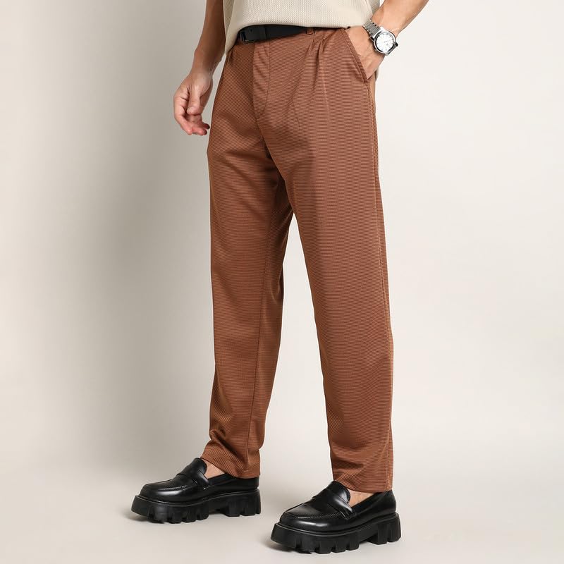 Image of CAHOOT Men's Cargo Trousers for Casual Wear | Mid-Rise | Relaxed Fit | Button Closure | Cargo Pants Crafted with Comfort Fit for Everyday Wear
