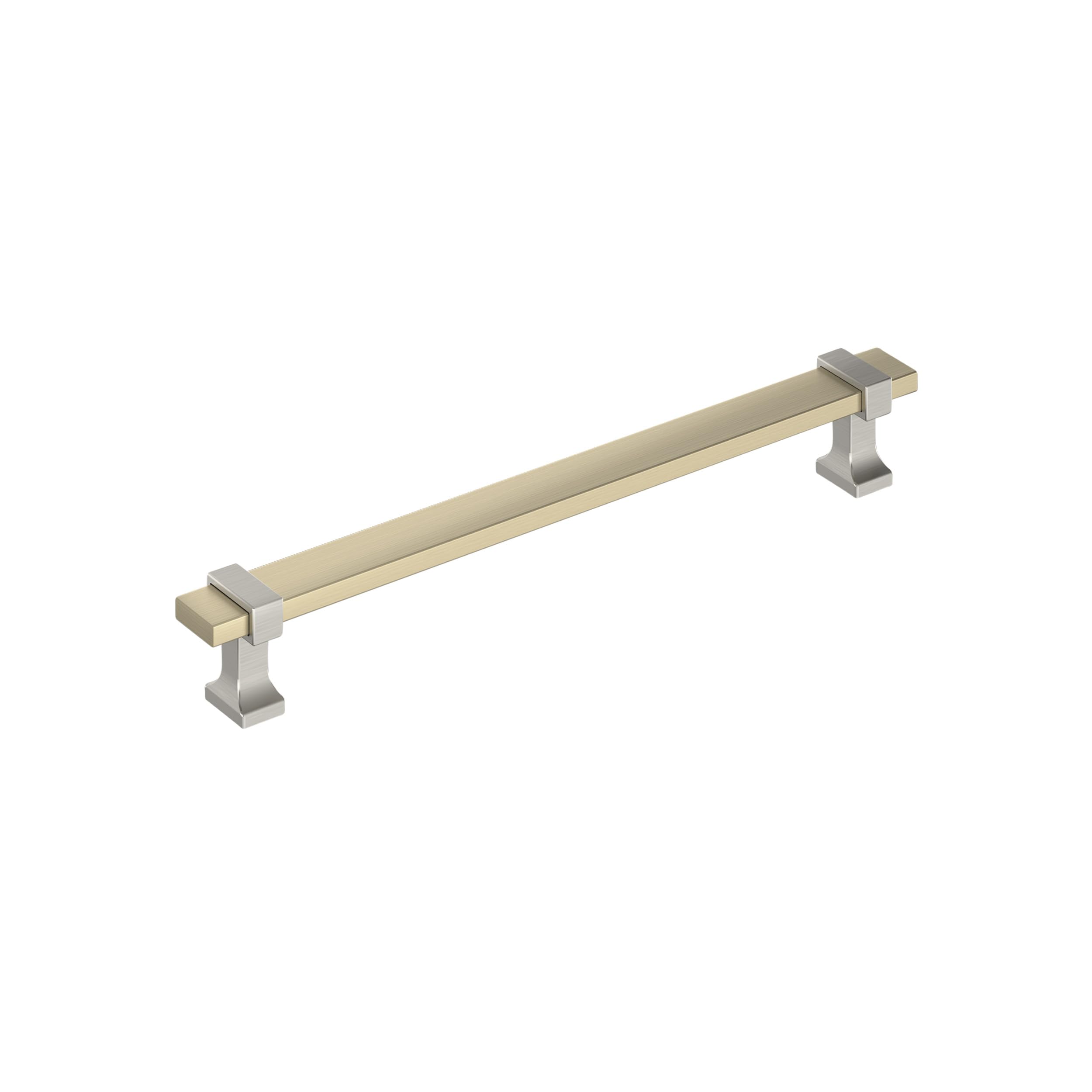 Amerock Overton 7-9/16 inch (192mm) Center-to-Center Golden Champagne/Satin Nickel Cabinet Pull, BP37081BBZG10