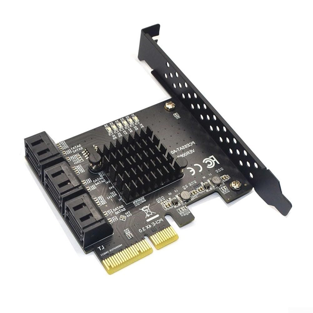 ASMedia ASM1166 - Scheda di espansione PCI-E con 6 porte SATA3.0, supporta 4 slot x 8 x 16 per Windows per sistemi Linux Synology, controller di interfaccia SSD per disco rigido senza driver