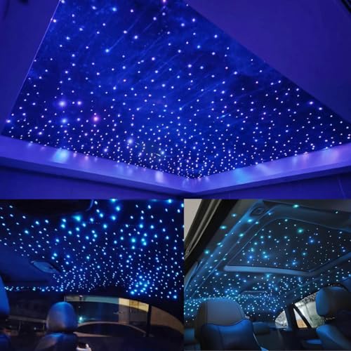 Image of AKEPO 16W Twinkle APP Fiber Optic Starlight Headliner Lights Kit, 650pcs 13.1ft /4m 0.03in Optical Fiber Star Music Activated RGBW Ceiling Light Kit for Car Headliner Star /Home