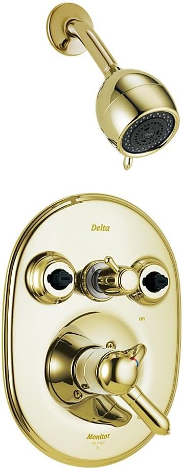 Delta Faucet T18230-PB Innovations, Monitor 18 Series Jetted Shower Trim, Polished Brass