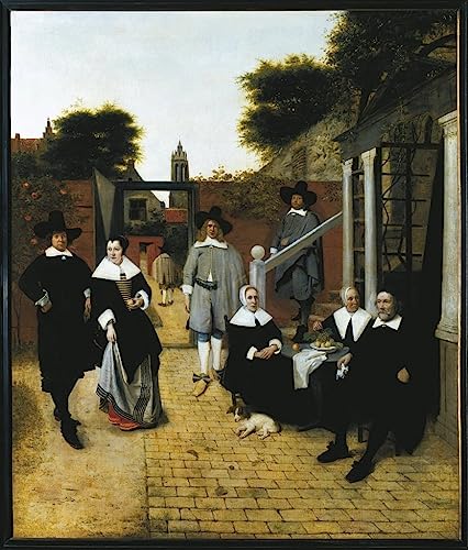 Impression d'art mural haut de gamme : portrait de groupe famille bourgeoise par Pieter De Hooch 60x90