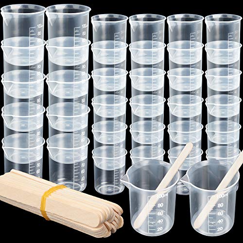 36 PCS Plastic Liquid Measuring Cup, LEOBRO 12 PCS 100ML Epoxy Mixing Cup