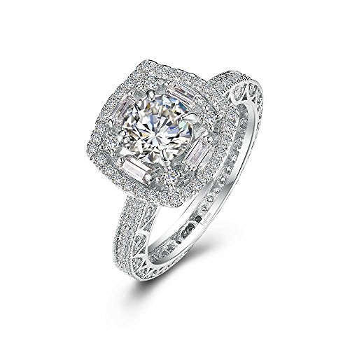 Lafonn Heritage Simulated Diamond Ring, Platinum-Plated (CTTW: 3.2)