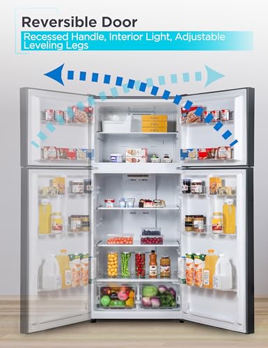 Image of BLACK+DECKER 18.1 Cu. Ft. Top Mount Refrigerator with Ice Maker, 2-Door Refrigerator with Top Freezer, Freezer with Icemaker and Adjustable Temperature Control, ENERGY STAR, BR1810HIMB, Black