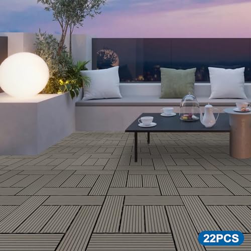 LUNICASHA Wpc terrastegels, tegels, 11 stuks, balkontegels, kliktegels, hout, kunststof, terrastegels, tuin, balkon, vloerbedekking, bruin, 30 x 60 cm - Image 6