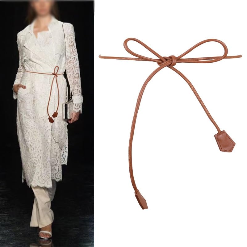 Sweater Belt Women's Knot Decoration Of Skirts Sheepskin Belt With Suit Small Belt For Women(white-Patch five-pointed star4)2