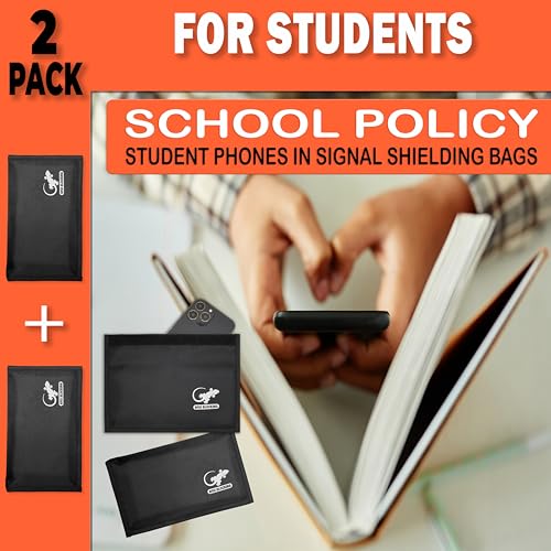 Image of Two Faraday Bags Anti-Tracking GPS RFID Signal Blocker Wallet Shielding Pouches (x2) Protective Cases for Cell Phone Car Key FOB, Data Privacy, Electronic Device Security (2 Pack - Pocket Black)