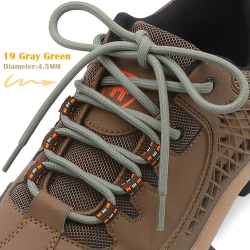 Image of DELELE 2 Pair Thick Round Climbing Shoelaces Hiking Shoe Laces Boot Laces
