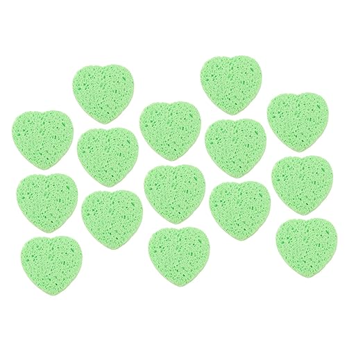 GALPADA 15pcs Heart Shaped Reusable Facial Cleaning Sponges Soft Absorbent Makeup Removal Pads for for Sensitive Skin Portable Face Washing