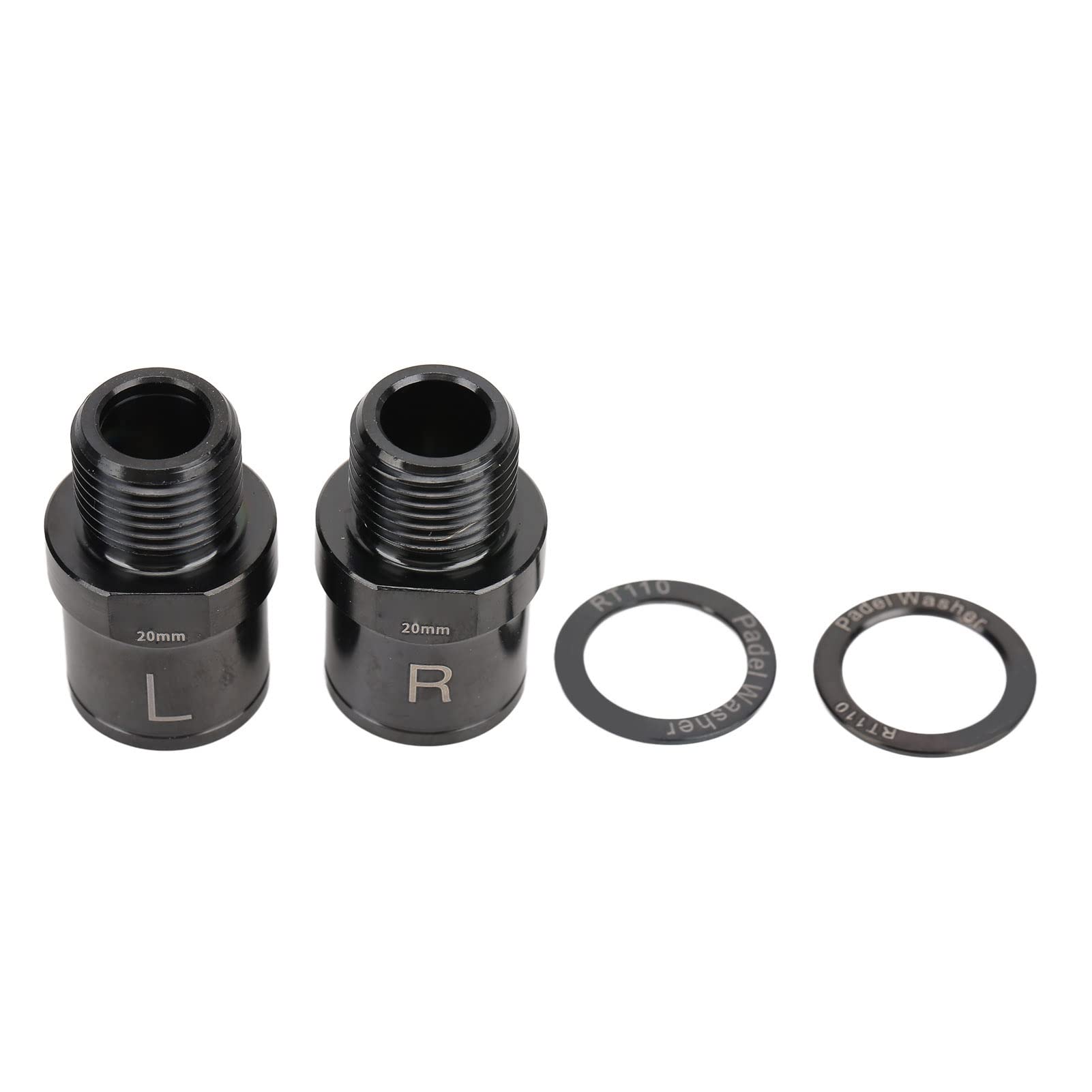 BuyWeek Extensor de Pedal de Bicicleta, 1 Par Extensión de Pedal de Aleación de Titanio Adaptador de Pedal de 20 mm con Espaciador de Pedal (Negro)