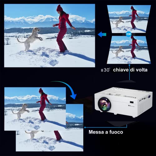 Ysametp Draagbare mini-projector, 1280 x 720 p, 200 inch, HD-videoprojector, 10.000 lm, thuisbioscoop-beamer, compatibel met laptop, tv-stick, HDMI, USB, iPhone en Android - Image 5