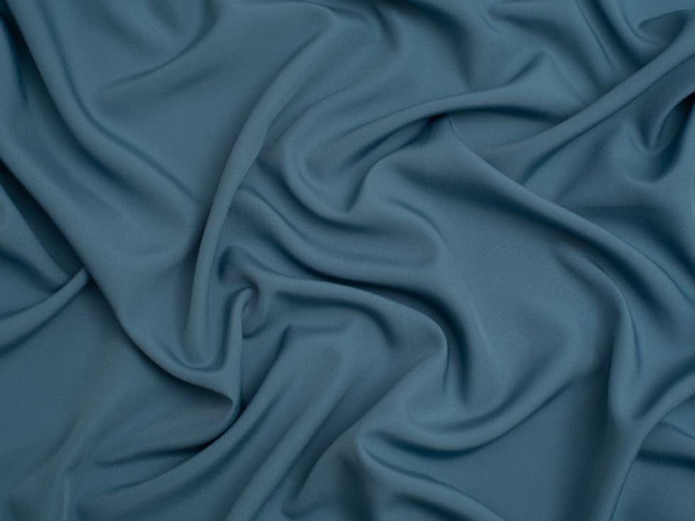 Minerva Core Range Soft Touch Crepe Apparel & Dress Fabric Denim Blue - Lightweight & Suitable for Dressmaking - Approx Width: 110cm / 44" - Sold per metre