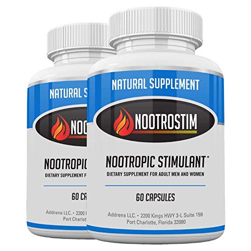 Nootro-Stim Twin Package- Nootropic Brain Supplements & Stimulants for Energy & Focus | Natural Cognitive Enhancer Pills as The Best Alpha Brain Wave Booster Nootropics- 120 Capsules