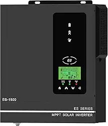 Inversor Solar Híbrido 1500W DC12V para AC230V, Inversor Solar de Onda Senoidal Pura com Controlador de Carga MPPT de 40A Max PV 1100W, para Sistema Off-Grid de Bateria de Lítio 12V