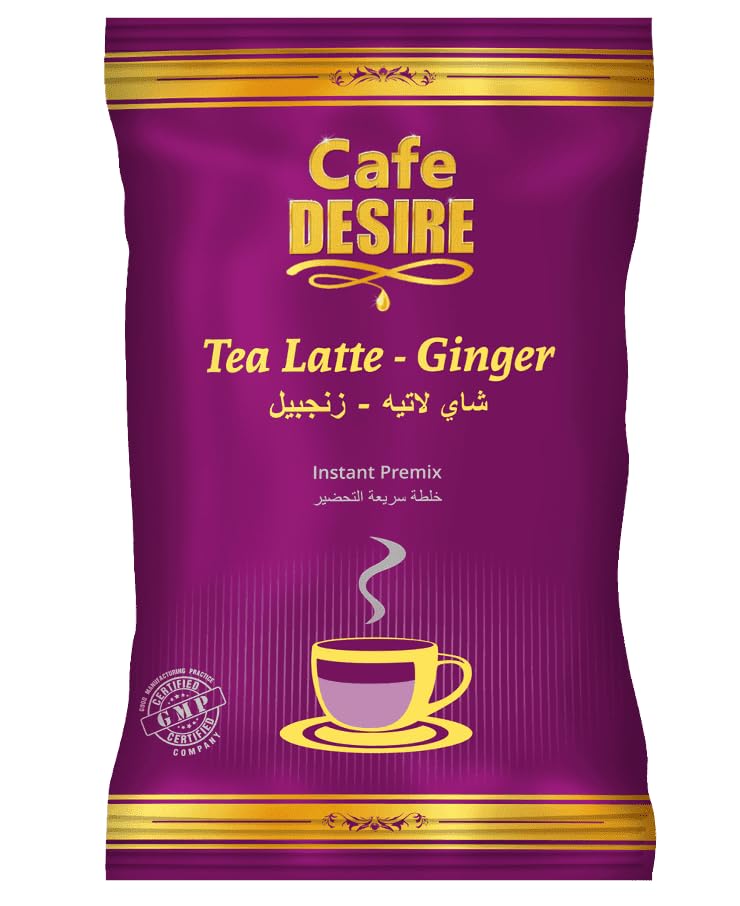 Cafe DESIRE I DRINK SUCCESS Instant Premix Latte Ginger Tea Powder Indian Traditional Kadak Tea, 650g