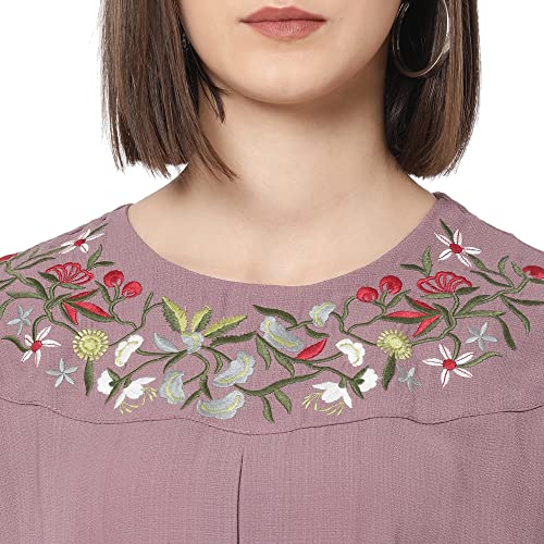 Image of Go.4.it Women's Top with Multi-Color Embroidery