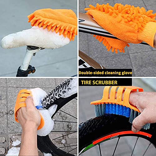 Kit Pulizia Bici,10 Pezzi Set di spazzole per la