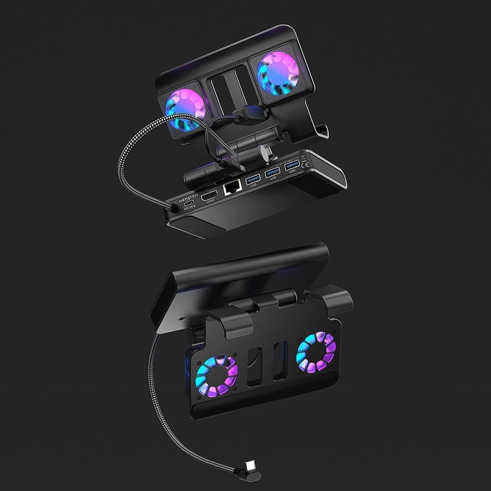 Gaming per console portatili, uscita display 4K@144Hz | Sistema di raffreddamento attivo, ingresso 100W e carica 85W per Switch, per Legion Go, GPD Win