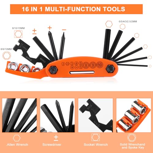 Kapsuen Bicycle Repair Kit With Tire Pump, Portable Tool Kit For Camping Travel-Patches thumb #3