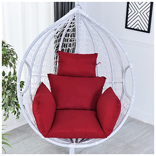 Coussin de rechange en forme d'œuf rouge pour fauteuil suspendu, coussin de siège lavable