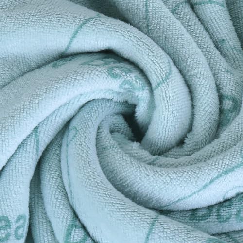 Image of MINISO Microfiber Towels for Bath, Mid Size Bath Towel for Men & Women, Baby Bath Towels Full Wrapped (We Bare Bears 5.0 Mint Green)