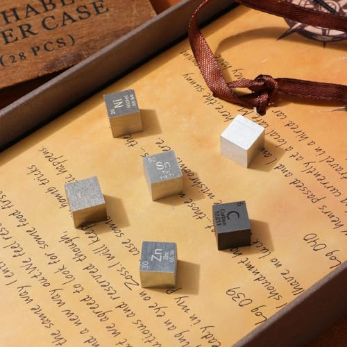 Baluue Educational Stem Element Cubes Set of 6 Tin Titanium Aluminum Zinc Nickel Carbon 0.39 Inch Density Metal Sample Blocks for Science Classroom Teaching and Office Desk Decor - Image 3