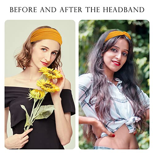 Tyfthui 12 Pack Headbands for Women, Fashionable Sports Hairbands, Elastic Wide Headbands Non Slip Workout Yoga Sport Headbands for Women (Color A)4