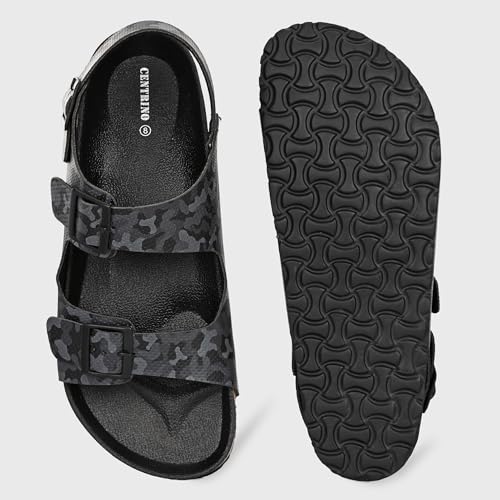 Image of Centrino Men's Berkin-Style Slip-On Sandals | Open Toe Design | Soft PU Footbed | Lightweight & Comfortable | Arch Support | On-Grip Sole | Casual Outdoor Wear (9215)