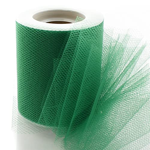 Image of 3 Premium Tulle Fabric Roll For Crafts, Wedding, Party Decorations, Gifts Forest Green 25Yard Spool Forest Green