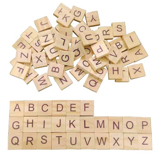 Liiqin Holzbuchstaben Klein, 3 Set A Bis Z, Buchstaben Holz Scrabble,Buchstaben,Scrabble Junior,Holzbuchstaben Kinderzimmertür,Buchstaben Spiel für Basteln,Lernen,Buchstabieren,Geschenk