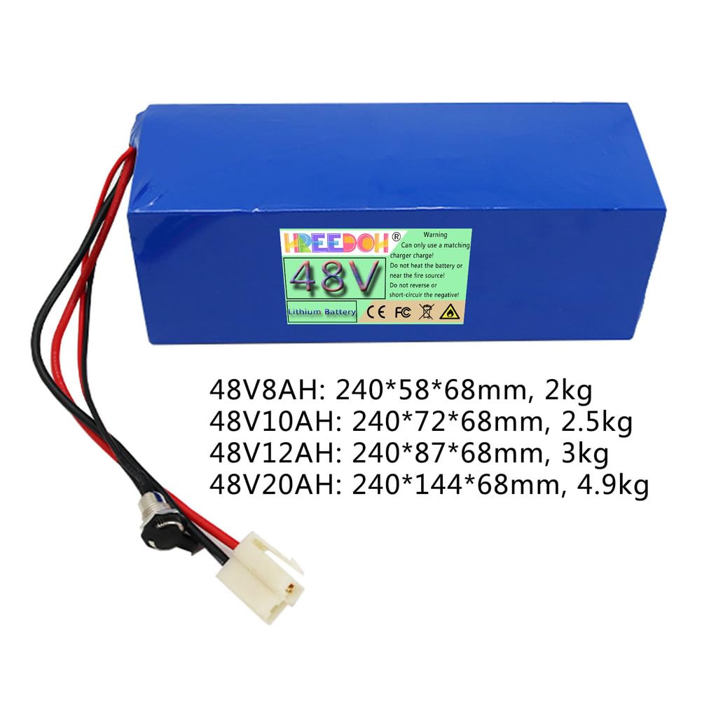 Akumulator litowy 36 V 48 V Akumulator litowo-jonowy 8 AH 10 AH 12 AH 20 AH z ładowarką i systemem BMS do silnika 0-1000 W